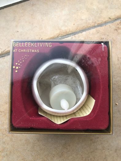 belleek Christmas tea light