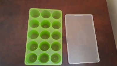 Baby Food Cube trays with clip lids x 6