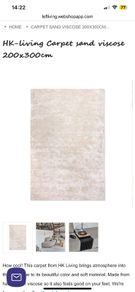 HK Living Handwoven Viscose Rug, Sand, 200 x 300cm
