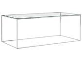 Coffee Table Silver 120x60x45 cm Stainless Steel and Glass