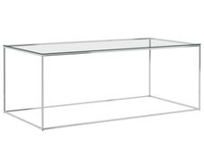 Coffee Table Silver 120x60x45 cm Stainless Steel and Glass