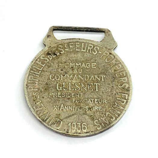 Vintage French Homage Medal To Commandant Guesnet