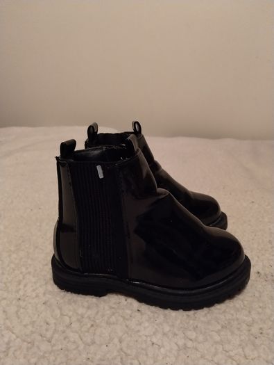 River Island Black Patent Chelsea Boots