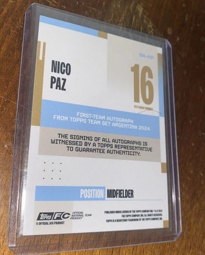 Nico Paz Topps Autograph