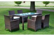 7 Piece Rattan Garden Dining Set