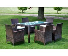 7 Piece Rattan Garden Dining Set