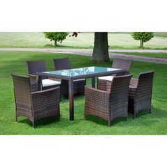 7 Piece Rattan Garden Dining Set
