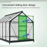 6 x 10ft Polycarbonate Greenhouse Large Walk In Green House with Slide Door and Window Image 9