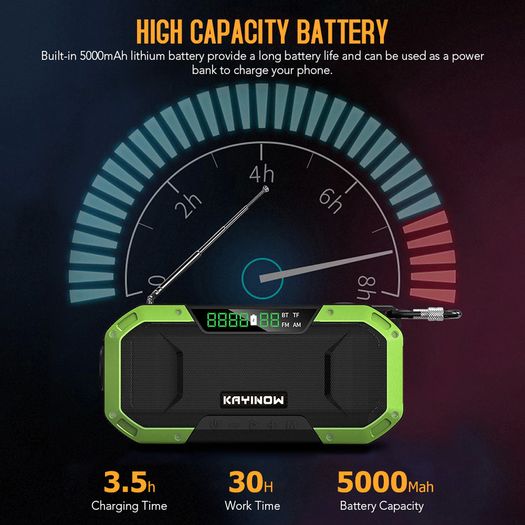 Emergency Solar Hand Crank Radio 5000mAh Power Bank Charger Flash Light Outdoor Camping Survival Radio outdoor survival