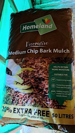 Chip bark mulch for free.