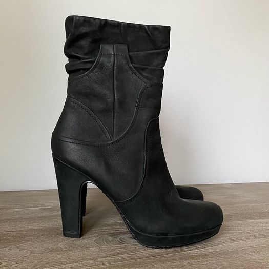 Black Leather Ankle Boots