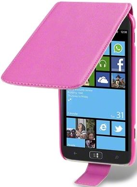 New Samsung Ativ S I8750 Premium Pu Leather Flip Case Cover Black / Red / White