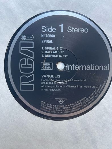 Vangelis. Spiral in near mint condition