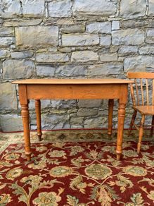 19th Century Victorian Elm & Oak Kitchen Table.