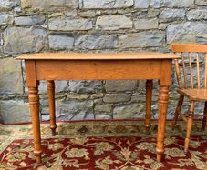 19th Century Victorian Elm & Oak Kitchen Table.