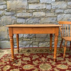 19th Century Victorian Elm & Oak Kitchen Table.