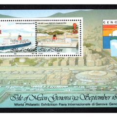 1992 Isle of Man Genova 92 International Thematic Stamp Exhibition Miniature Miniature Sheet Mint Never Hinged (MNH)