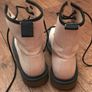 Girls gillet denim skirt and doc boots Image 2