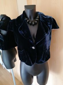 Women's Jacket Midnight Blue Velvet Size 16