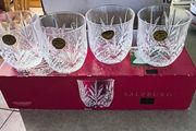 Vintage 1994 Set Of 4 Salzburg by CRISTAL DE FLANDRE Lead Crystal Glasses  Brand New BOXED