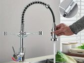 Kitchen Tap High-Pressure Chrome Kitchen Faucet with Pull-Out Sprayer
