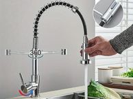 main image for ad Kitchen Tap High-Pressure Chrome Kitchen Faucet with Pull-Out Sprayer