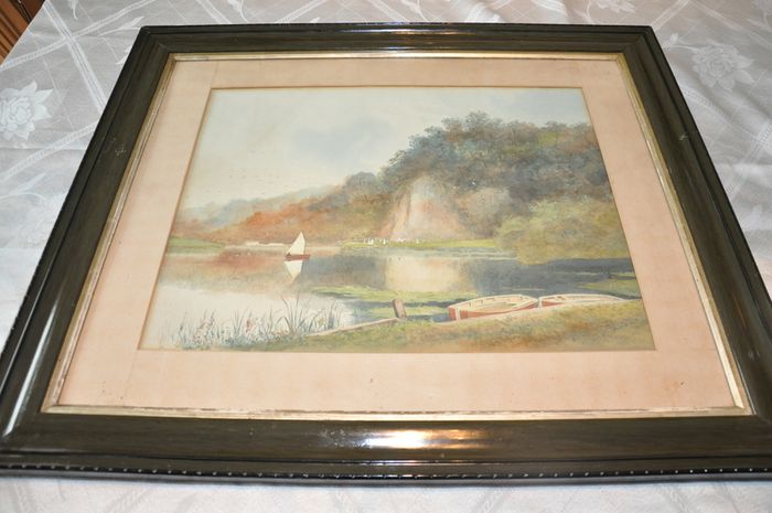 British school of watercolor painting 19th centuries.