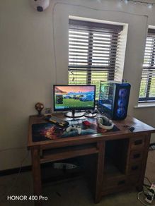 Oak computer desk