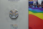 UK 0.5 Pound Base Metals Brilliant Uncirculated (Coloured) Coin 2022 - 50 Years of Pride