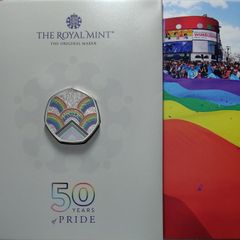 UK 0.5 Pound Base Metals Brilliant Uncirculated (Coloured) Coin 2022 - 50 Years of Pride