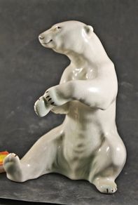 Large antique porcelain polar bear