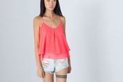 Bershka strappy neon top size S UK8 EUR36 Postage included