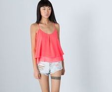 Bershka strappy neon top size S UK8 EUR36 Postage included