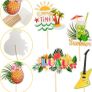 29 Pcs Tropical Hawaiian Photo Booth Props Funny Sunglasses Grass Skirt and Coconut Hat Designs Tropical Themed Party Props for Luau Beach Parties Birthdays and Summer Vacation Photo Backdrop Decor Image 3