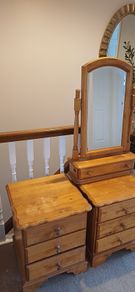 Solid Wood Bedside Lockers & Mirror Vanity