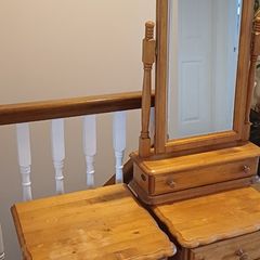 Solid Wood Bedside Lockers & Mirror Vanity