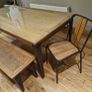 2m Dining Table Bench and Chairs Image 2