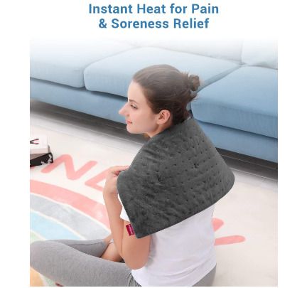 Electric Heating Pads XL with Auto Shut Off, Washable & Moist Heat Option, 3 Heat Levels, Heated Pad for Neck and Shoulders, 12"x24"