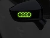 Audi Logo Rings Glow In Dark Decals Stickers Graphics X2 Set For Wing Mirrors