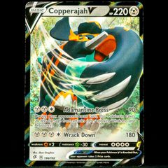 Copperajah V 136/192 Double Holo Ultra Rare Rebel Clash Pokemon Card Holo