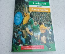 IRFU - Ireland v Australia 1992 Match Programme