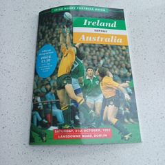 IRFU - Ireland v Australia 1992 Match Programme