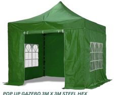 Heavy Duty Pop Up Gazebo Steel 40mm Hex 3m x 3m