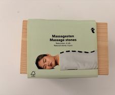 Massage Basalt Stones in crafted wooden box.