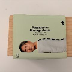 Massage Basalt Stones in crafted wooden box.