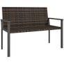 2 Seater Rattan Garden Bench, Outdoor Bench with Quick-Drying Cotton Padding, Wicker Garden Loveseat with Armrests, Steel Frame for Patio, Park, Mixed Brown Image 7