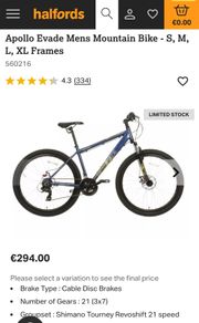 Apollo Evade Mountain bike.
