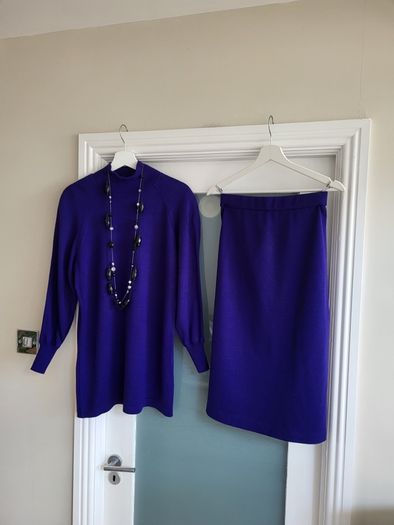 ARA Vintage two piece high neck and SKIRT co-ord Sz 10uk