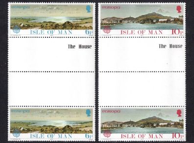 1977 Isle of Man Europa landscapes Commemorative Stamp Gutter Pairs Mint Never Hinged (MNH)