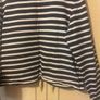 COS Navy and Cream Stripe Long Sleeve Top with Green/brown Trim - Size L Image 4